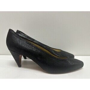 Evan Picone vintage women size 7.5 N black suede heel classic pumps